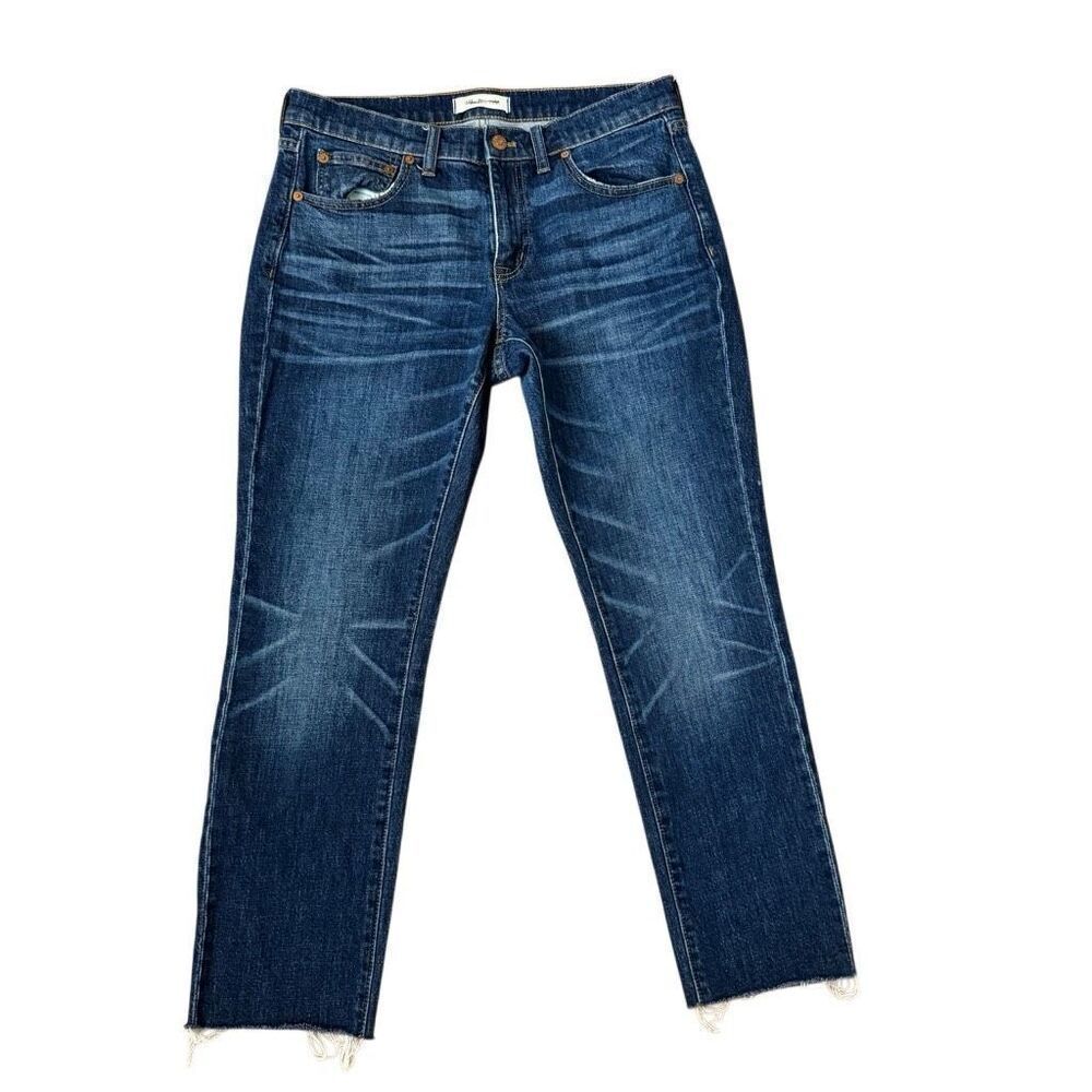 Madewell The Slim Boy Jean Dark Wash Raw Hem Size 27